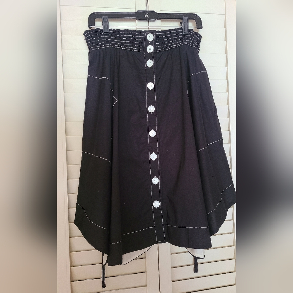 Tracey Reese Black Scarf Hem SkirtPockets Small/Petite